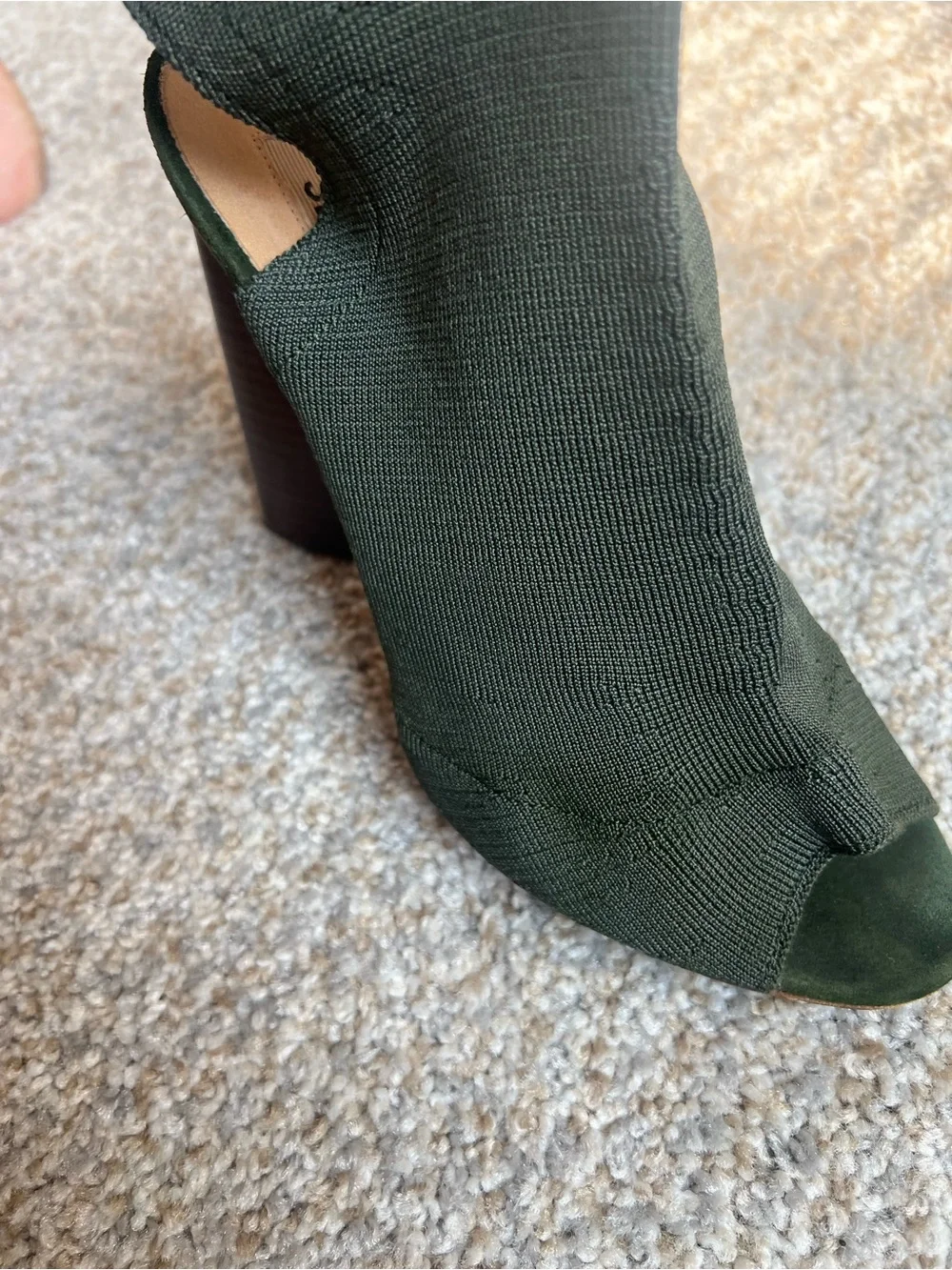 Yeezy season 2 over the knee boots kaki green size 36